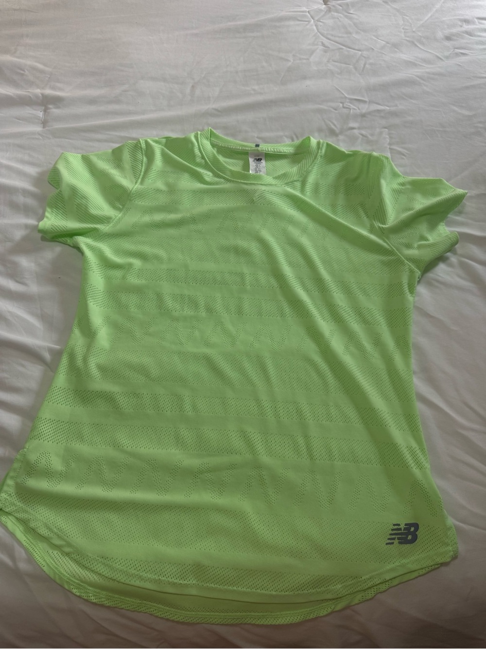 New Balance Women's Neon Lime Short Sleeve Performance Tee